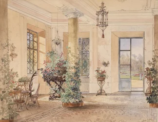 French : Sala Terrena dans un petit château