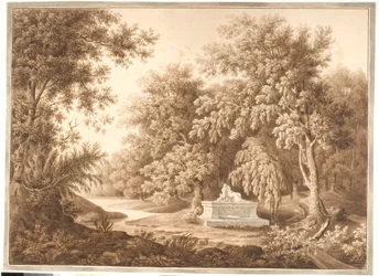 Parc avec un monument funéraire