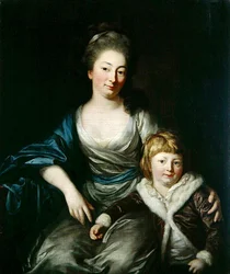 Johanna Amalie, comtesse Senfft von Pilsach avec son fils Henry
