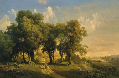 Sous les tilleuls (Paysage du soir)