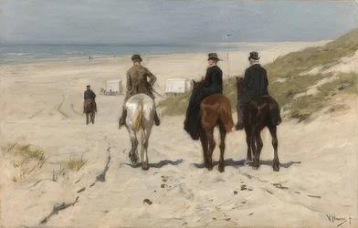 Promenade à cheval sur la plage, 1876