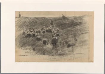 Berger avec troupeau de moutons