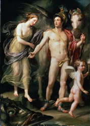 Andromède et Persée tenant son mont Pégase