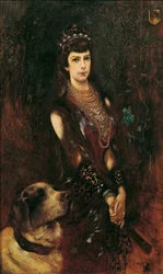 Impératrice Élisabeth avec un chien Saint-Bernard