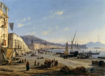 Vue de Naples avec le Vésuve en arrière-plan