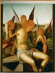 Piéta avec trois anges, vers 1475 (huile sur bois)