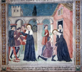 Vie de Sainte Francesca Romana : La sainte guérit un homme blessé