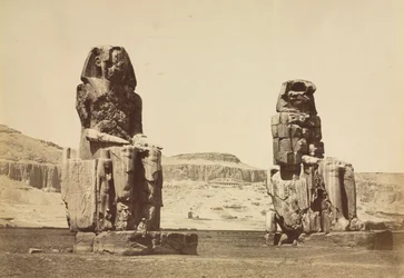 Les Colosses de Memnon, Thèbes, vers 1860