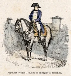 Napoléon Bonaparte en Italie, visite le champ de bataille de Marengo