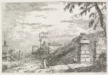 Vues : Deux piliers en ruine