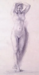 Figure féminine avec les bras levés par Antonio Canova (1757-1822), dessin