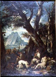 Campagne avec ermites, vers 1700-10