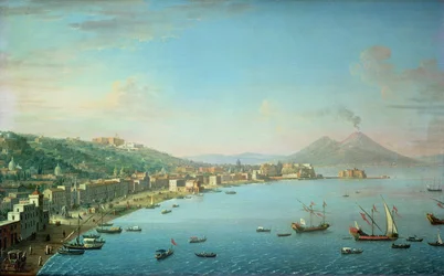 Naples depuis la baie, avec le Vésuve à l