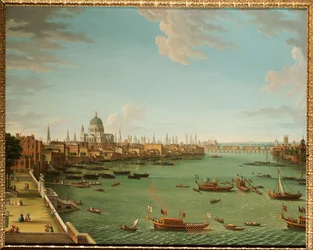 La Tamise depuis la Terrasse de Somerset House, vers la Ville, vers 1745