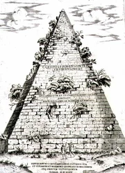 La pyramide de Caius Cestius construite vers 12 av. J.-C., Rome