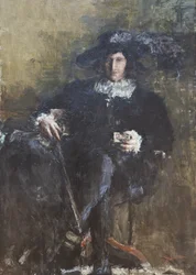 Mousquetaire assis, vers 1920