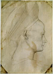 Tête de jeune femme, de profil à droite