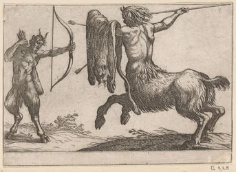 Un centaure attaquant un satyre