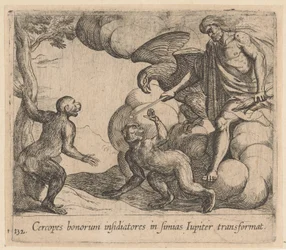 Jupiter transforme les Cercopes en singes