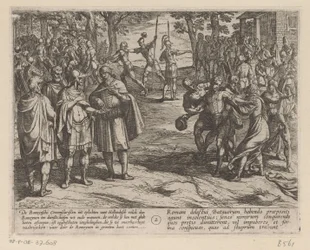 Les Romains achètent les jeunes hommes néerlandais aux anciens néerlandais (La guerre des Bataves contre les Romains)