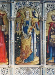 Polyptyque de Sainte Sabine, détail, par Antonio Vivarini dit Antonio da Murano, Église de San Zaccaria, Venise, Vénétie, Italie, IIe siècle