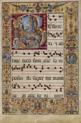 Le Graduel. Initiale R : La Résurrection, vers 1500