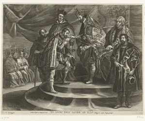 Abdication de Charles V ; entrée de Ferdinand à Gand en 1635 (feuille 25)