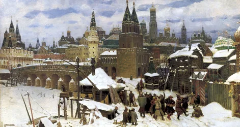 Moscou au XVIIe siècle. Le pont de Tous-les-Saints, 1901
