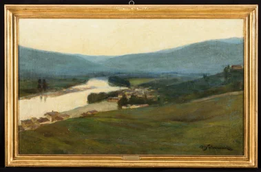 Paysage toscan avec rivière