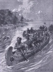 Le voyage qui a conduit au site de Québec, illustration de Cassells Romance of Famous Lives