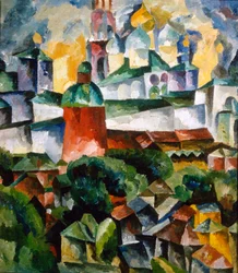 Paysage avec le monastère de la Trinité-Serge