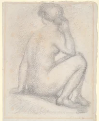 Nu féminin, assis