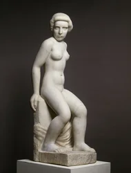 Jeune fille nue et drapé