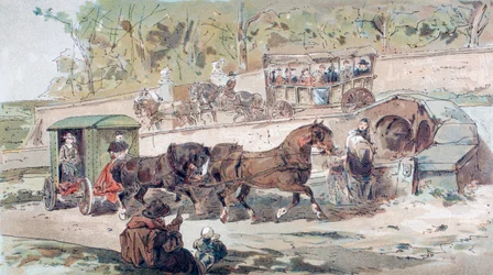 Scène de transport du XVIIe siècle