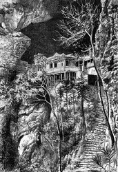 Monastère bouddhiste, Yuen-Fu sur le Min, au sud de Fuchu-Fu, vers 1890