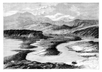 La vallée de Dui, Sakhaline, Russie, 1895