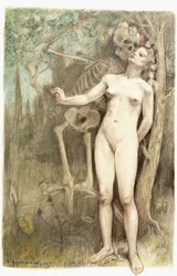 Nu féminin avec la Mort en squelette