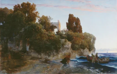 Château au bord de la mer et meurtre dans le jardin du château