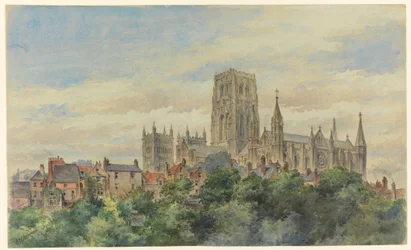 Dessin, Vue de la cathédrale de Durham, 1883