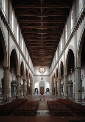 Renaissance : vue intérieure de la basilique Santa Croce projetée par Arnolfo di Cambio