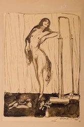 Nu féminin, vers 1910 (dessin)