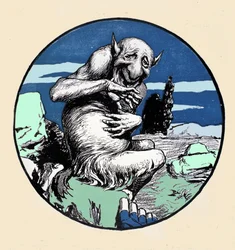 Le dieu Pan, mi-homme mi-chèvre. Illustration par Arpad Schmidhammer pour Jugend