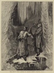 Le Grand-Duc Alexis de Russie sous les chutes du Niagara