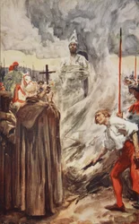 Le bûcher de John Huss le 6 juillet 1415, illustration de 