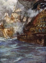 Avery, le pirate, prenant les deux navires danois armés