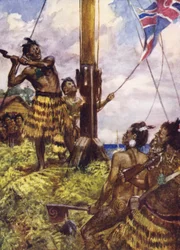 Heke abat le mât de drapeau à Kororareka
