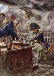 Nelson scellant sa lettre au prince héritier du Danemark