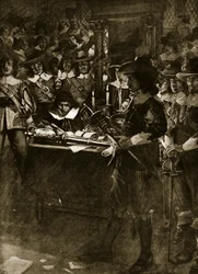 Strafford remettant son épée à la Chambre des communes, illustration de 