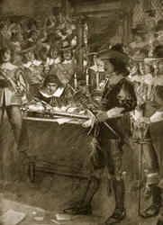 Strafford remettant son épée à la Chambre des Communes, illustration de 