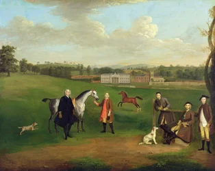 Leak Okeover, Rév. John Allen et Capitaine Chester à Okeover Hall, Staffordshire, vers 1785
